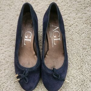 AGL- AT TILIO GIUSTI LEOMBRUNI heel NAVY size 37.5 Italy